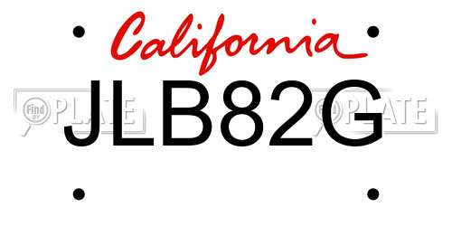 JLB82G California License Plate