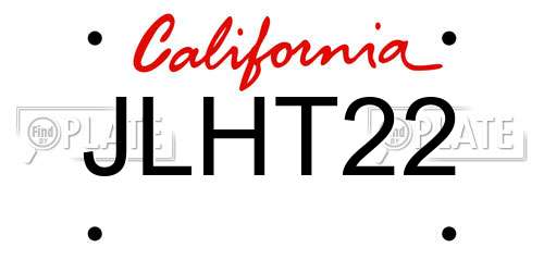 JLHT22 California License Plate