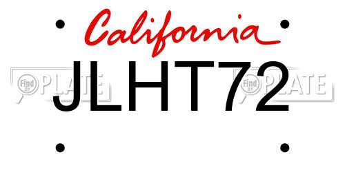 JLHT72 California License Plate