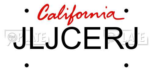 JLJCERJ California License Plate