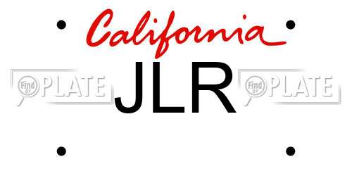 JLR California License Plate