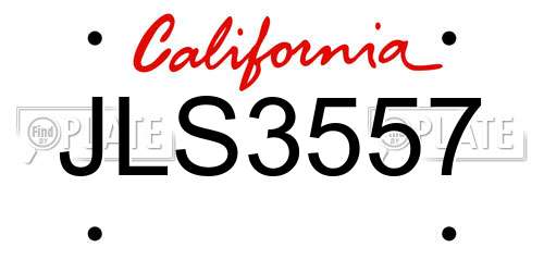 JLS3557 California License Plate