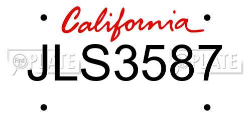 JLS3587 California License Plate