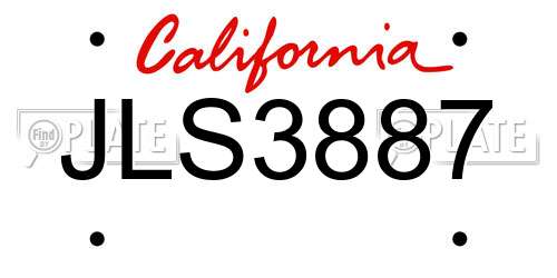 JLS3887 California License Plate