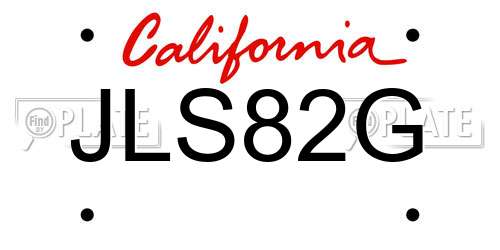 JLS82G California License Plate