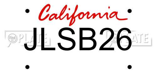 JLSB26 California License Plate