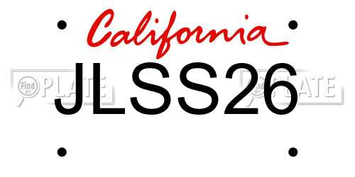 JLSS26 California License Plate