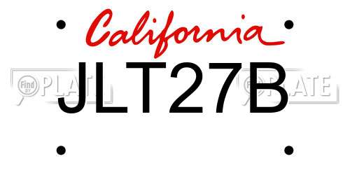 JLT27B California License Plate