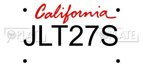 JLT27S California License Plate