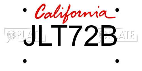 JLT72B California License Plate