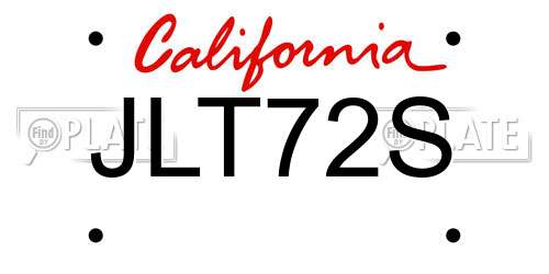 JLT72S California License Plate