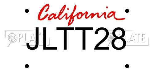 JLTT28 California License Plate