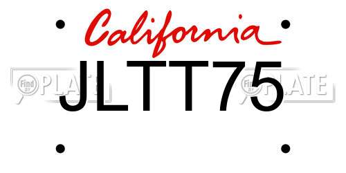 JLTT75 California License Plate