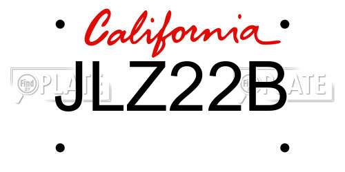 JLZ22B California License Plate
