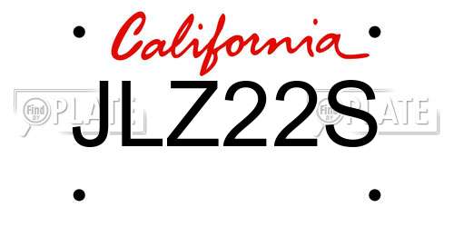 JLZ22S California License Plate
