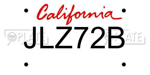 JLZ72B California License Plate