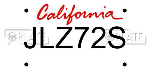 JLZ72S California License Plate