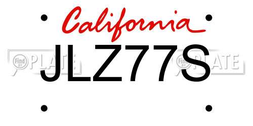 JLZ77S California License Plate