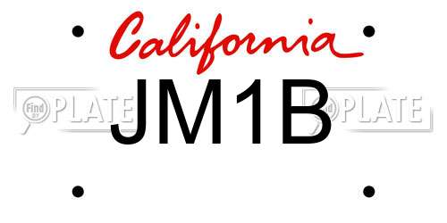 JM1B California License Plate