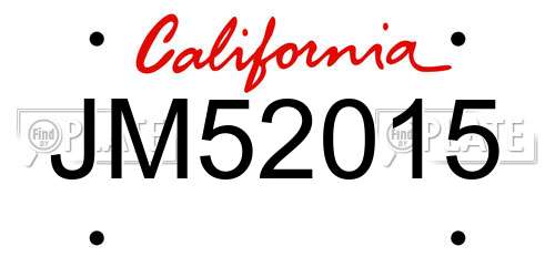 JM52015 California License Plate