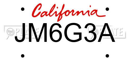 JM6G3A California License Plate
