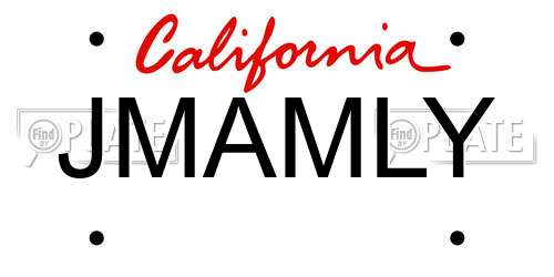 JMAMLY California License Plate