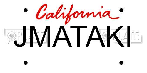 JMATAKI California License Plate
