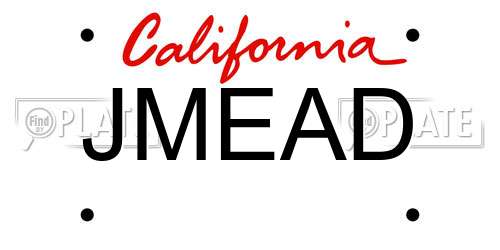 JMEAD California License Plate