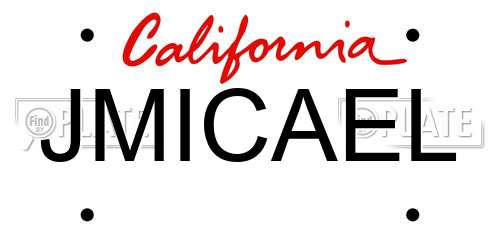 JMICAEL California License Plate