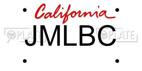 JMLBC California License Plate