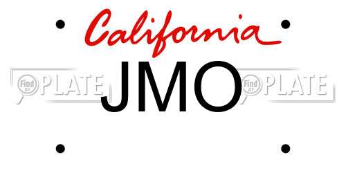 JMO California License Plate