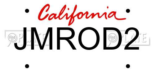 JMROD2 California License Plate