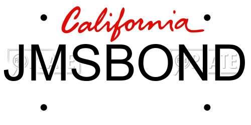 JMSBOND California License Plate