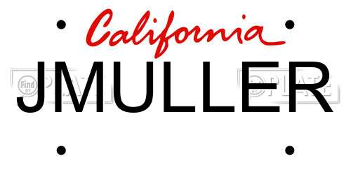 JMULLER California License Plate