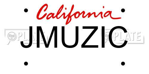 JMUZIC California License Plate