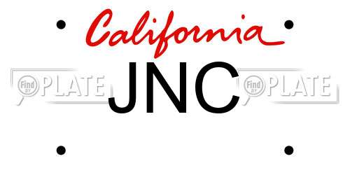 JNC California License Plate