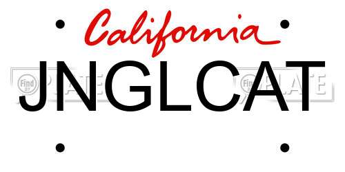 JNGLCAT California License Plate