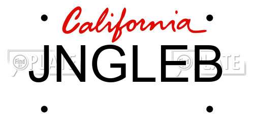 JNGLEB California License Plate