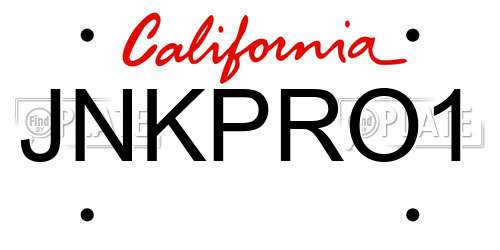 JNKPRO1 California License Plate