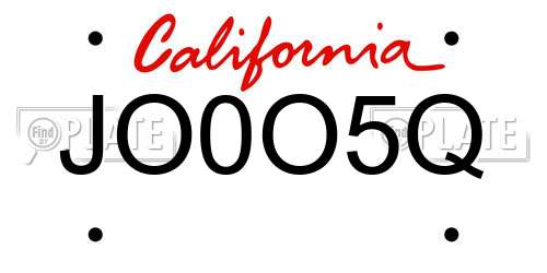 JO0O5Q California License Plate