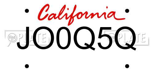 JO0Q5Q California License Plate