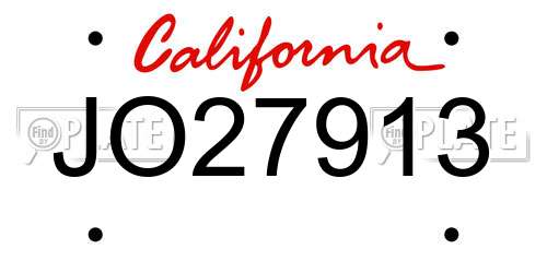 JO27913 California License Plate