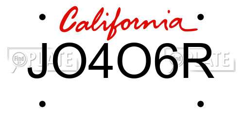 JO4O6R California License Plate
