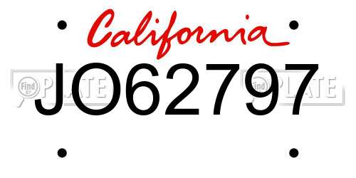 JO62797 California License Plate