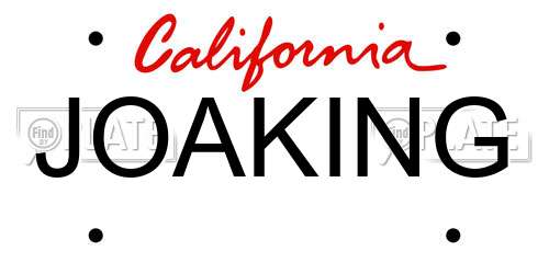 JOAKING California License Plate