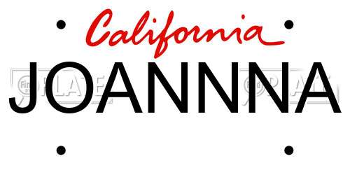 JOANNNA California License Plate