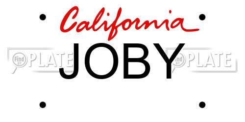 JOBY California License Plate