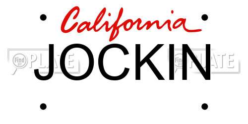 JOCKIN California License Plate