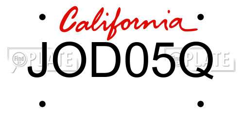 JOD05Q California License Plate