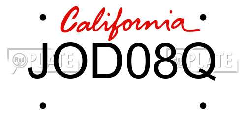 JOD08Q California License Plate